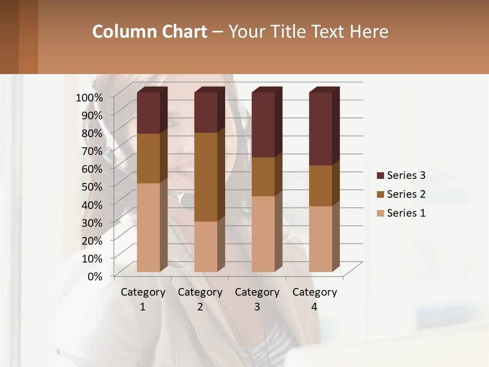 A Woman With A Headset Is Smiling For The Camera PowerPoint Template