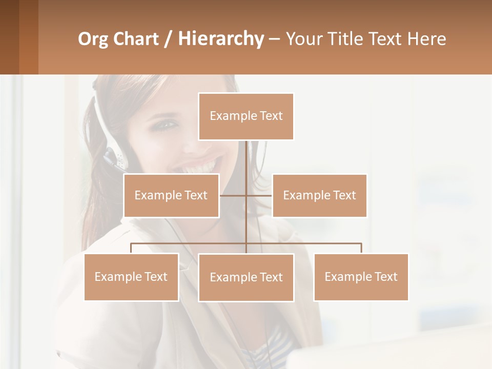 A Woman With A Headset Is Smiling For The Camera PowerPoint Template