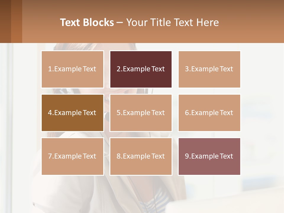 A Woman With A Headset Is Smiling For The Camera PowerPoint Template