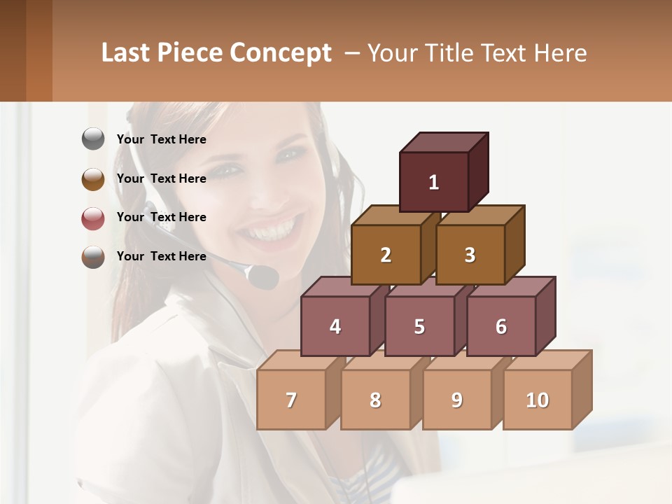 A Woman With A Headset Is Smiling For The Camera PowerPoint Template