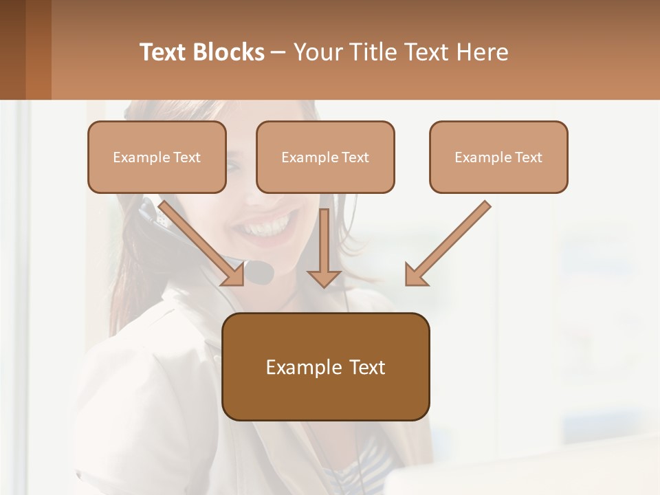 A Woman With A Headset Is Smiling For The Camera PowerPoint Template