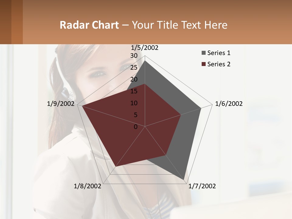 A Woman With A Headset Is Smiling For The Camera PowerPoint Template