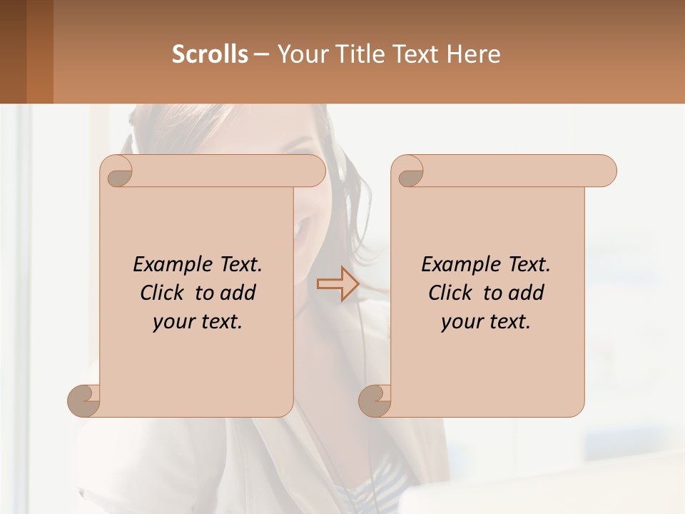 A Woman With A Headset Is Smiling For The Camera PowerPoint Template