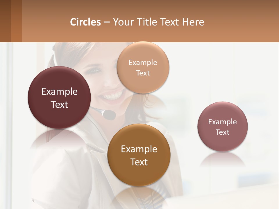 A Woman With A Headset Is Smiling For The Camera PowerPoint Template