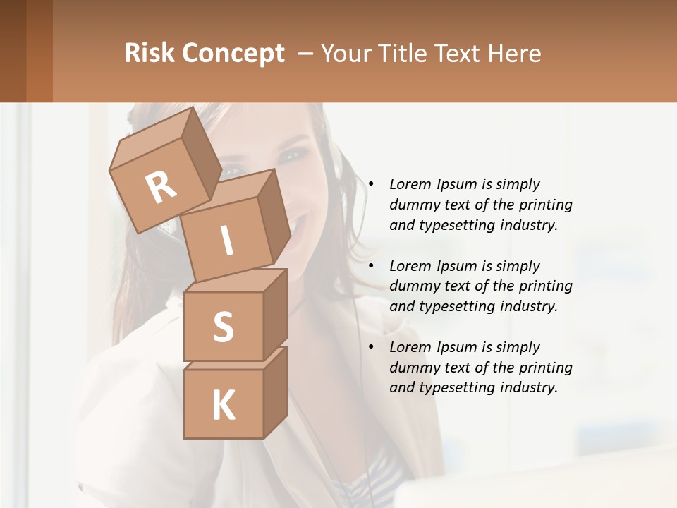 A Woman With A Headset Is Smiling For The Camera PowerPoint Template