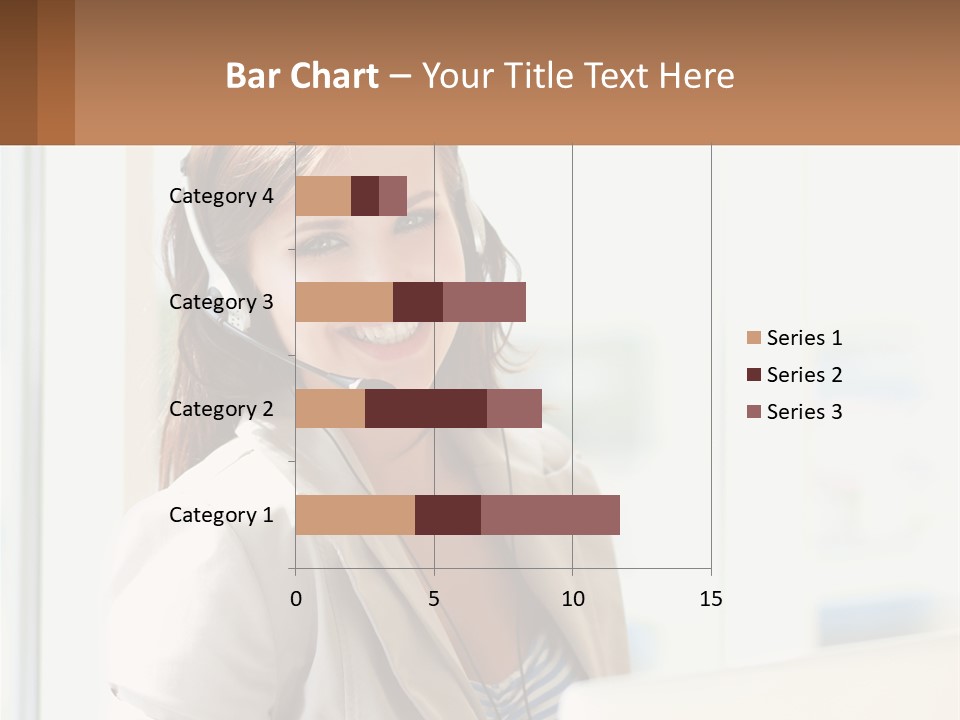 A Woman With A Headset Is Smiling For The Camera PowerPoint Template