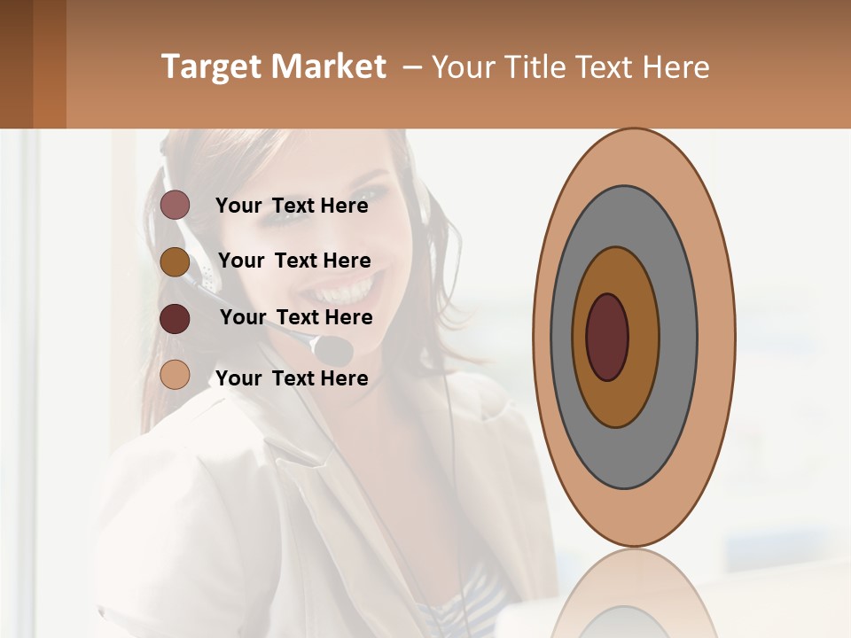 A Woman With A Headset Is Smiling For The Camera PowerPoint Template