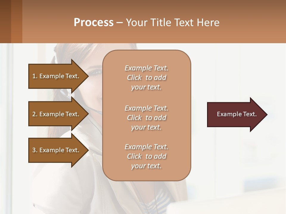 A Woman With A Headset Is Smiling For The Camera PowerPoint Template