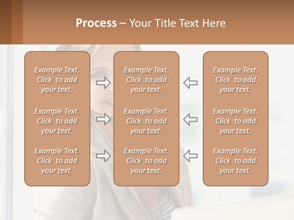 A Woman With A Headset Is Smiling For The Camera PowerPoint Template
