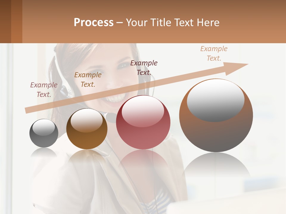 A Woman With A Headset Is Smiling For The Camera PowerPoint Template