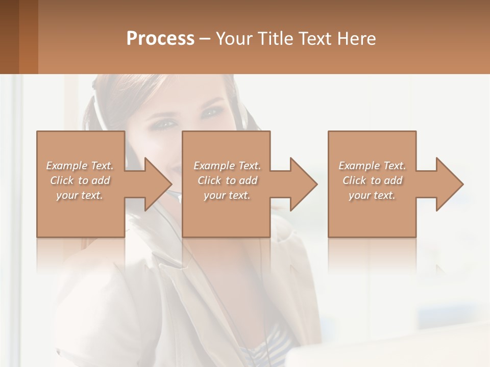 A Woman With A Headset Is Smiling For The Camera PowerPoint Template