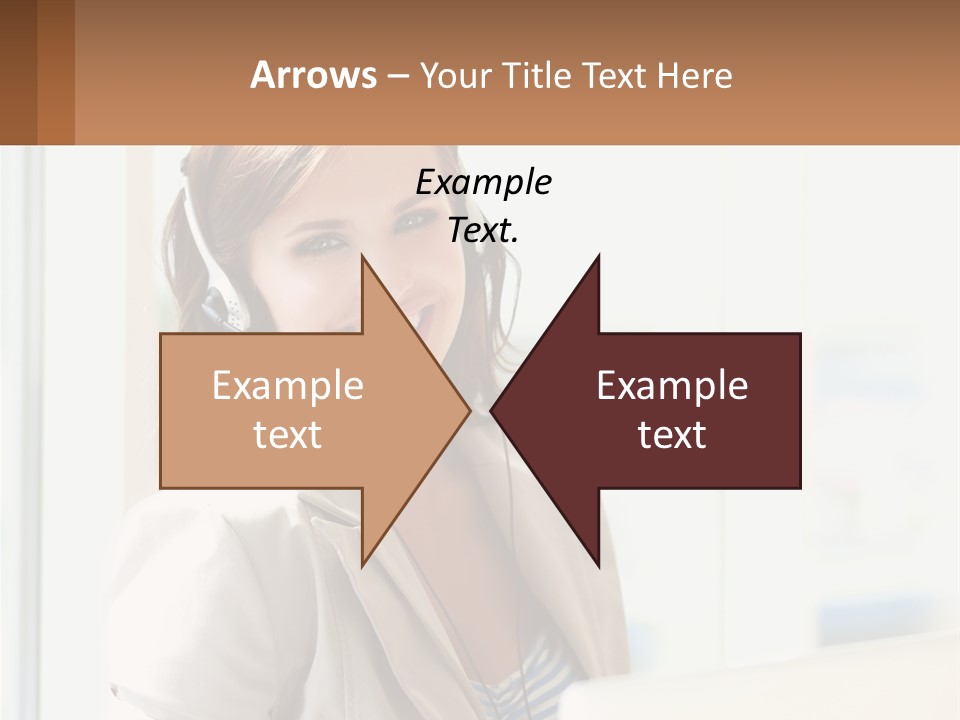 A Woman With A Headset Is Smiling For The Camera PowerPoint Template