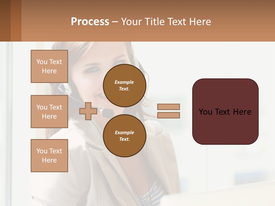 A Woman With A Headset Is Smiling For The Camera PowerPoint Template