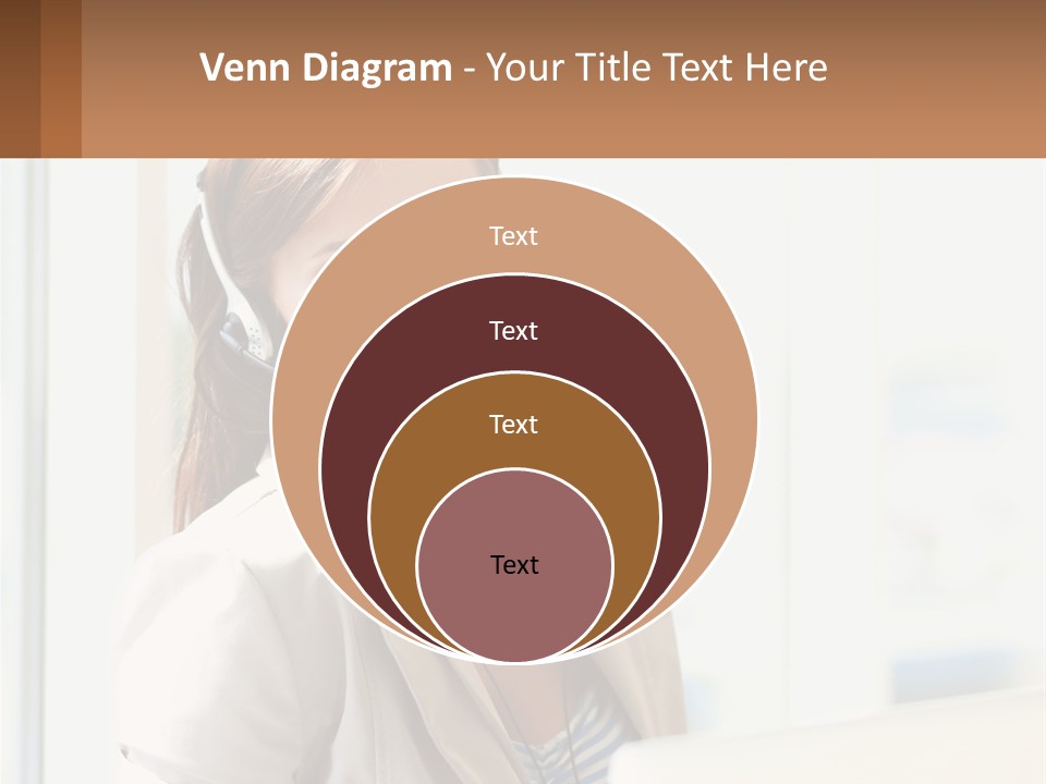 A Woman With A Headset Is Smiling For The Camera PowerPoint Template