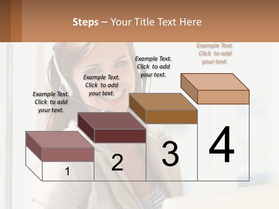 A Woman With A Headset Is Smiling For The Camera PowerPoint Template