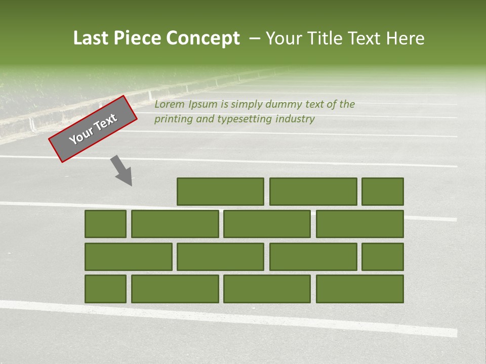 An Empty Parking Lot With A Car Parked In It PowerPoint Template