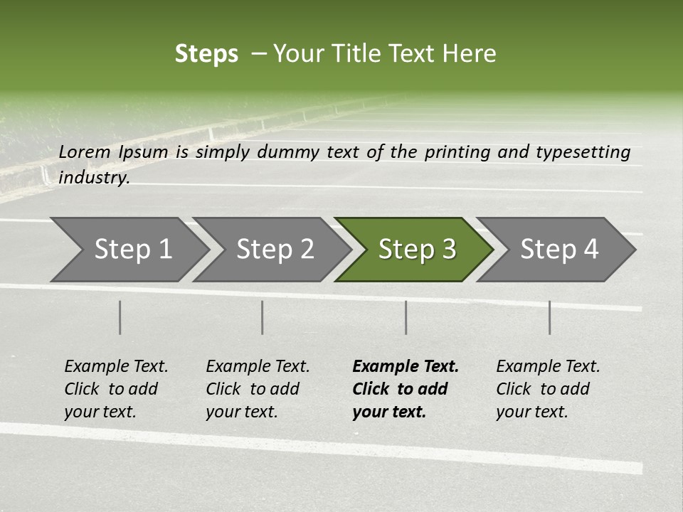 An Empty Parking Lot With A Car Parked In It PowerPoint Template