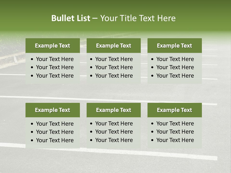 An Empty Parking Lot With A Car Parked In It PowerPoint Template