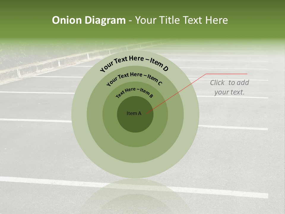 An Empty Parking Lot With A Car Parked In It PowerPoint Template