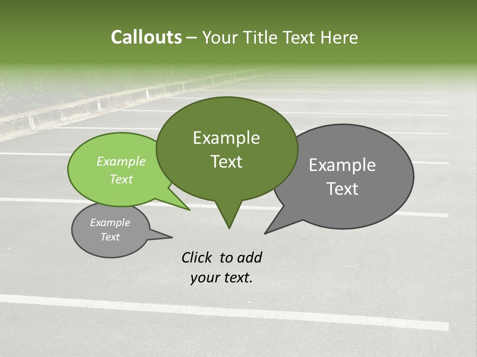 An Empty Parking Lot With A Car Parked In It PowerPoint Template