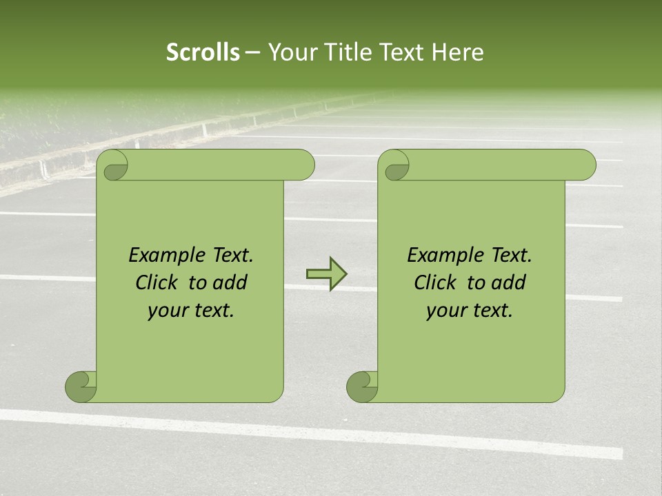 An Empty Parking Lot With A Car Parked In It PowerPoint Template