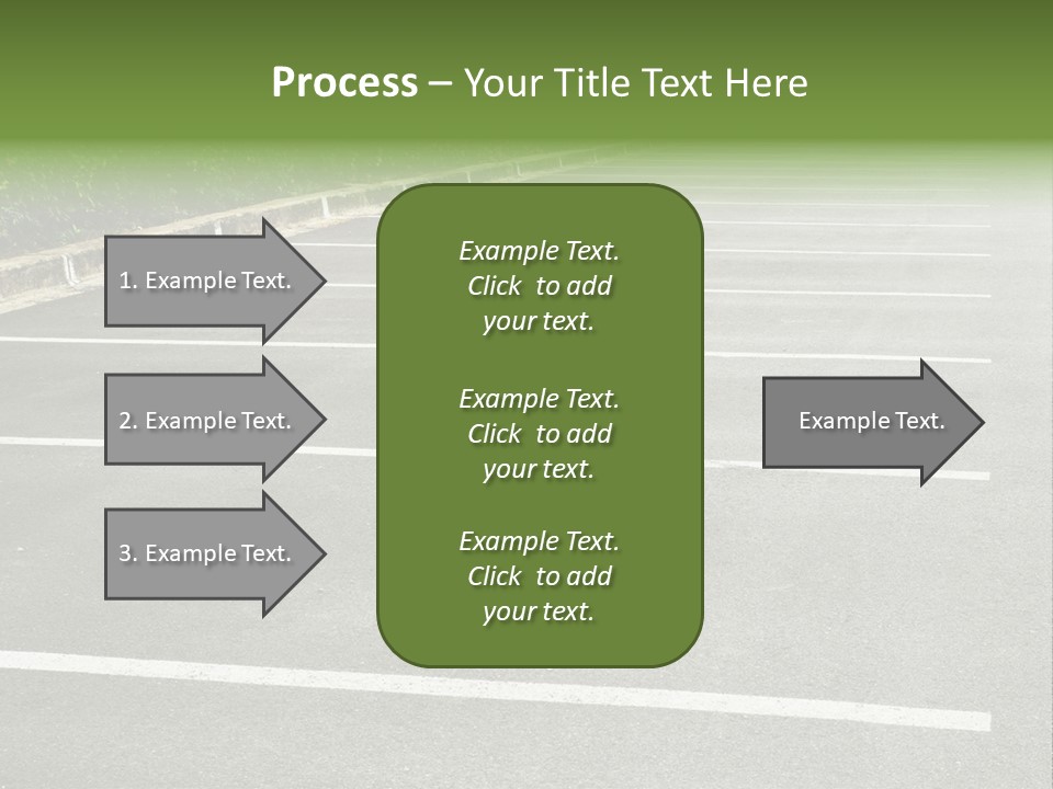 An Empty Parking Lot With A Car Parked In It PowerPoint Template
