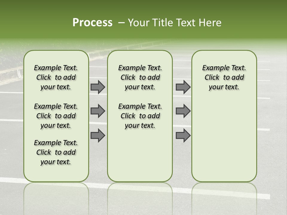 An Empty Parking Lot With A Car Parked In It PowerPoint Template