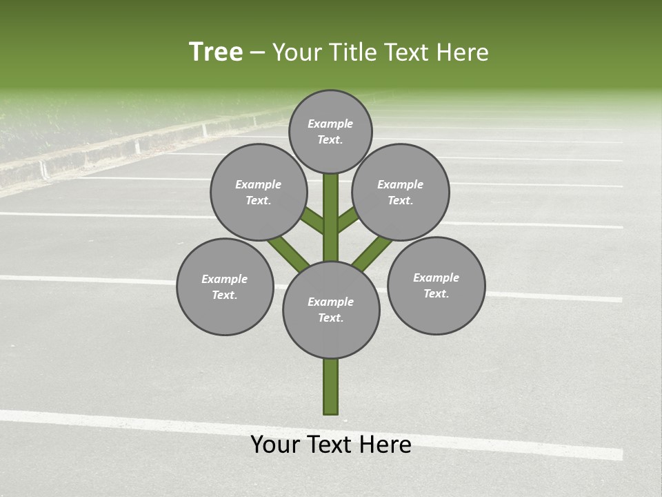 An Empty Parking Lot With A Car Parked In It PowerPoint Template