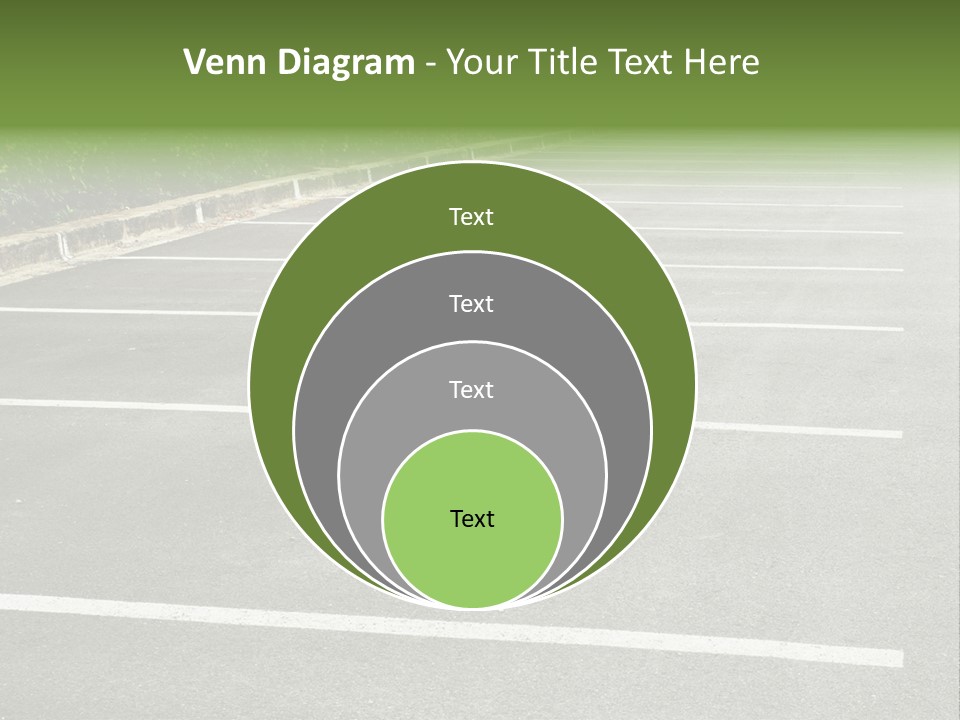 An Empty Parking Lot With A Car Parked In It PowerPoint Template