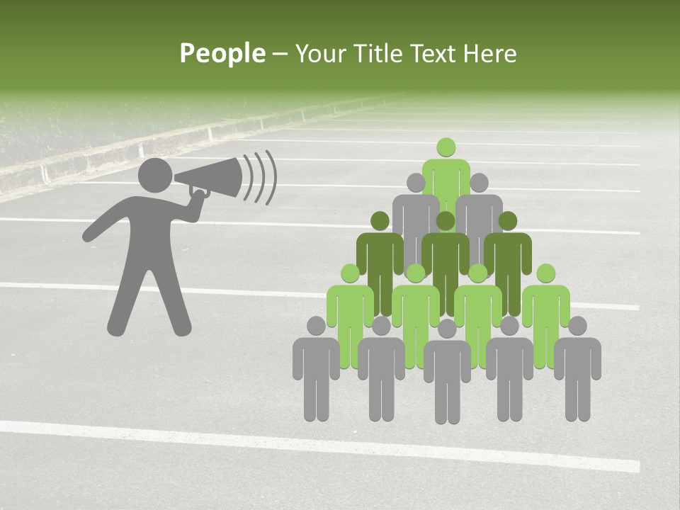 An Empty Parking Lot With A Car Parked In It PowerPoint Template