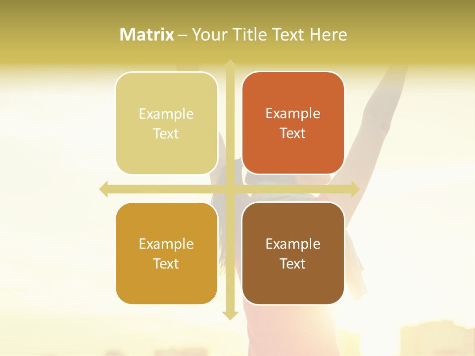 A Woman Raising Her Arms In The Air PowerPoint Template