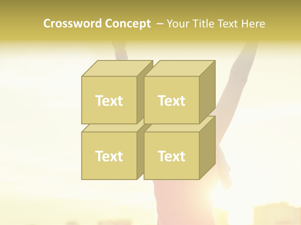 A Woman Raising Her Arms In The Air PowerPoint Template