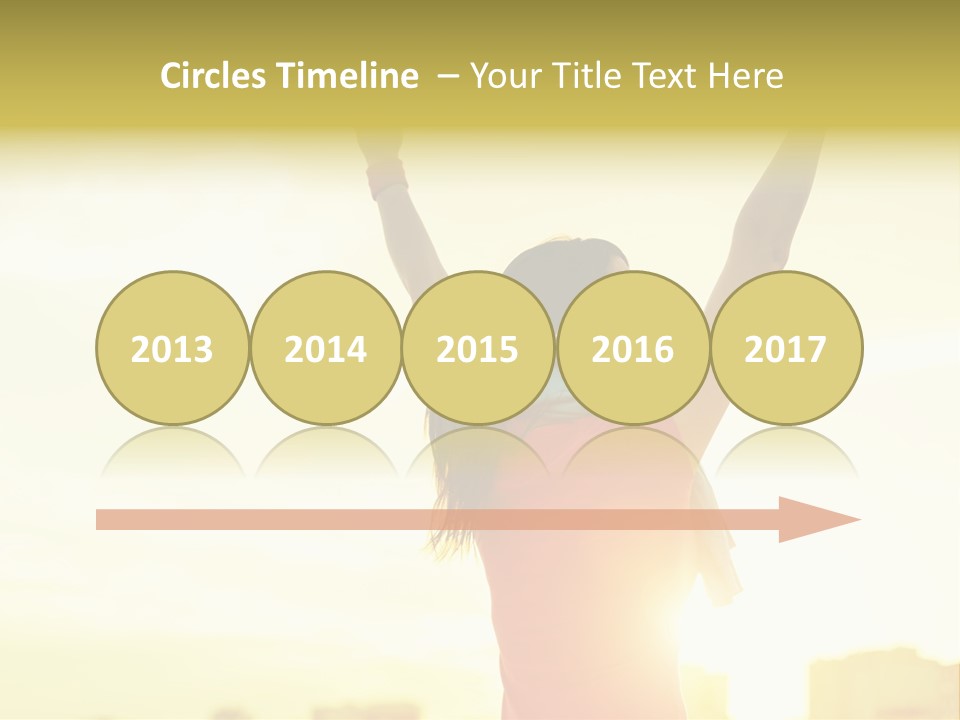 A Woman Raising Her Arms In The Air PowerPoint Template