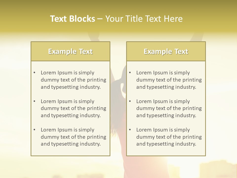 A Woman Raising Her Arms In The Air PowerPoint Template