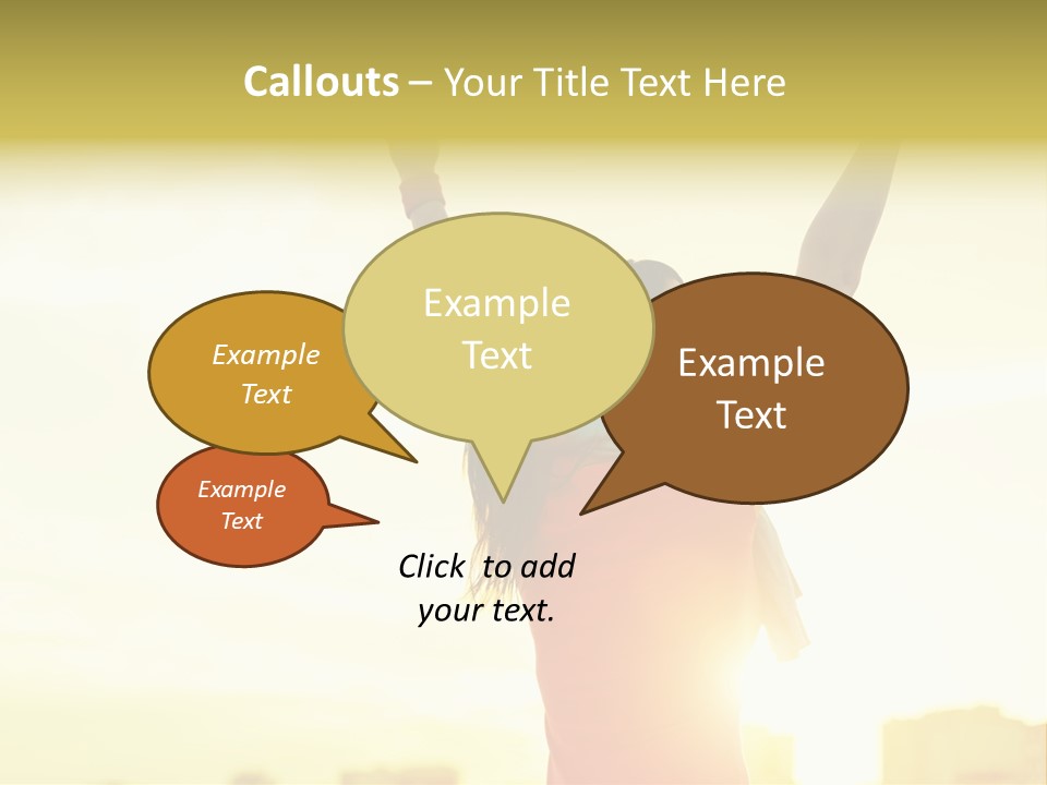 A Woman Raising Her Arms In The Air PowerPoint Template