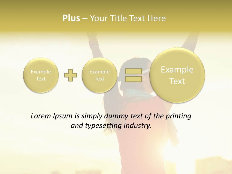 A Woman Raising Her Arms In The Air PowerPoint Template