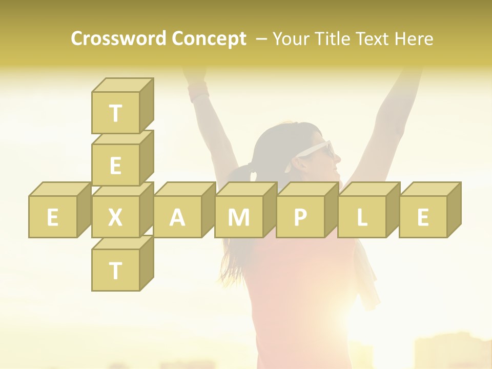 A Woman Raising Her Arms In The Air PowerPoint Template