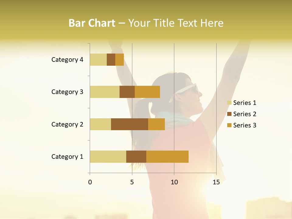 A Woman Raising Her Arms In The Air PowerPoint Template