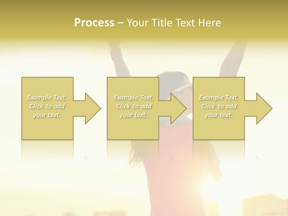 A Woman Raising Her Arms In The Air PowerPoint Template