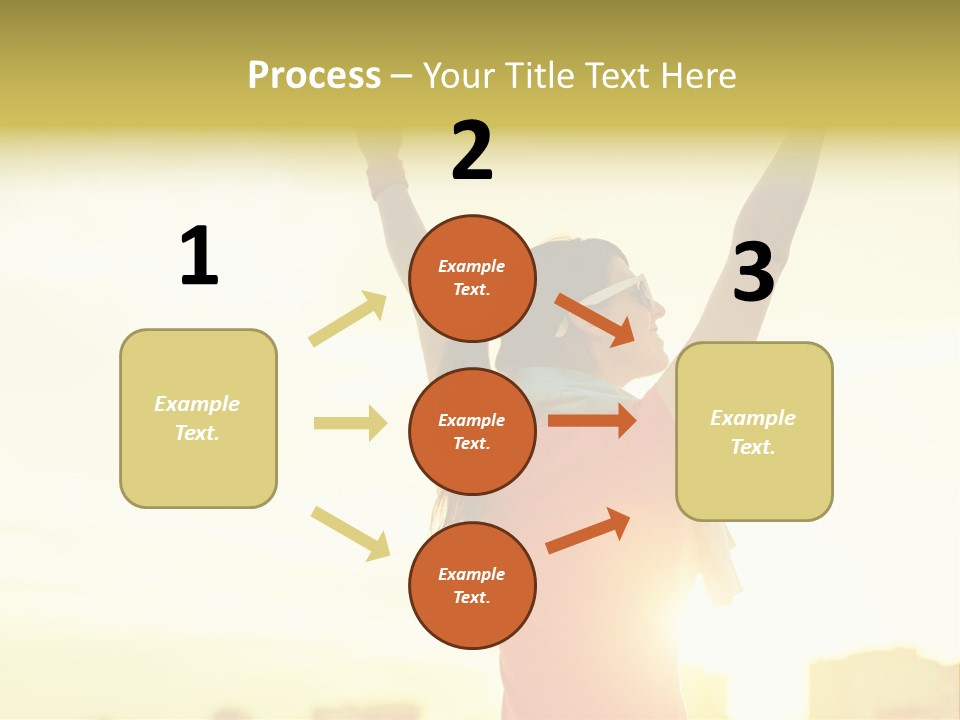 A Woman Raising Her Arms In The Air PowerPoint Template