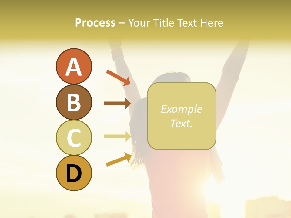 A Woman Raising Her Arms In The Air PowerPoint Template