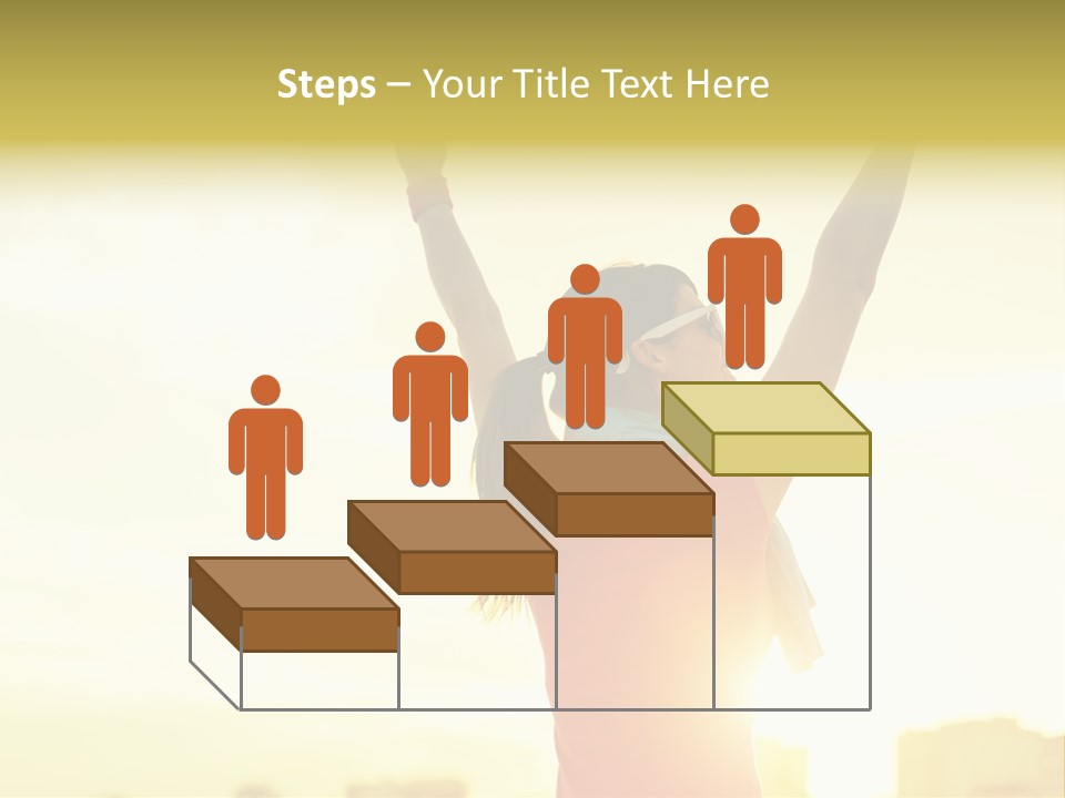 A Woman Raising Her Arms In The Air PowerPoint Template