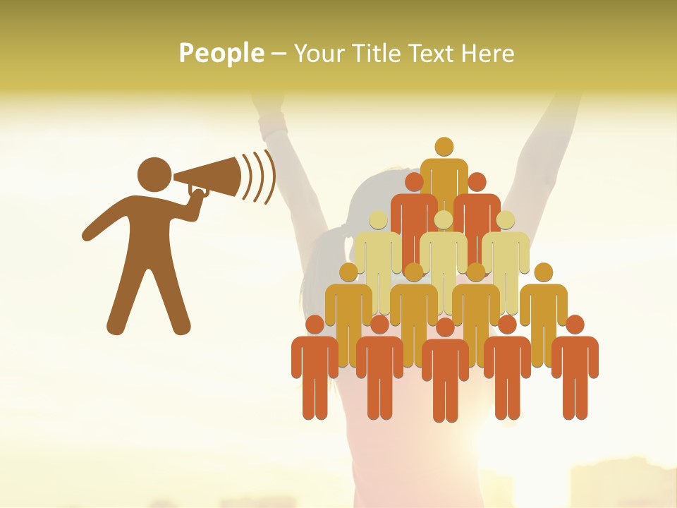 A Woman Raising Her Arms In The Air PowerPoint Template