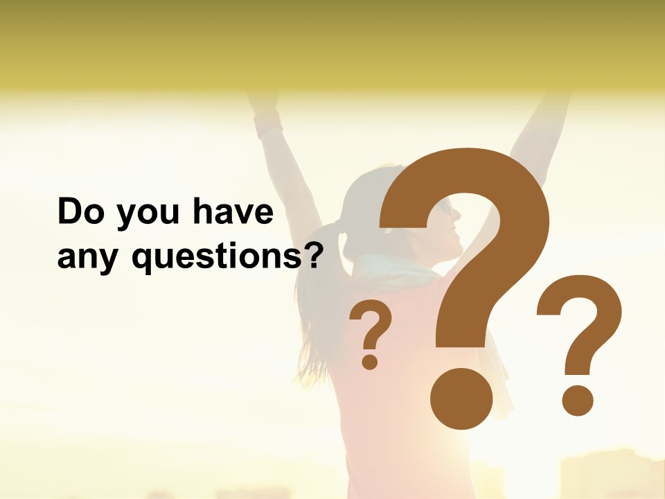 A Woman Raising Her Arms In The Air PowerPoint Template