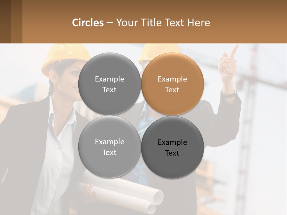 A Man And A Woman In Hardhats Giving A Thumbs Up PowerPoint Template