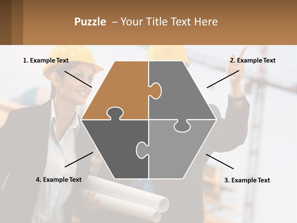 A Man And A Woman In Hardhats Giving A Thumbs Up PowerPoint Template