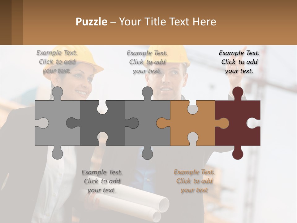 A Man And A Woman In Hardhats Giving A Thumbs Up PowerPoint Template