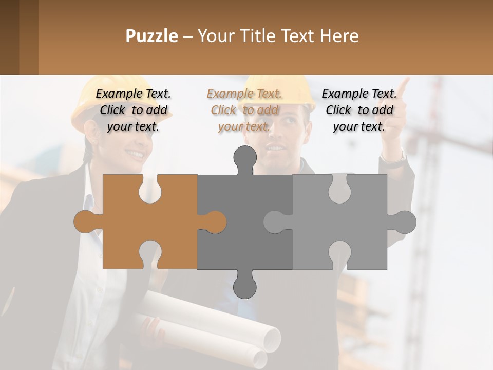 A Man And A Woman In Hardhats Giving A Thumbs Up PowerPoint Template