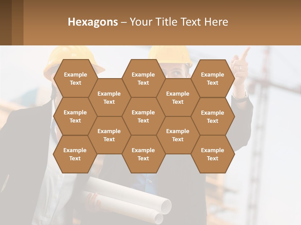 A Man And A Woman In Hardhats Giving A Thumbs Up PowerPoint Template