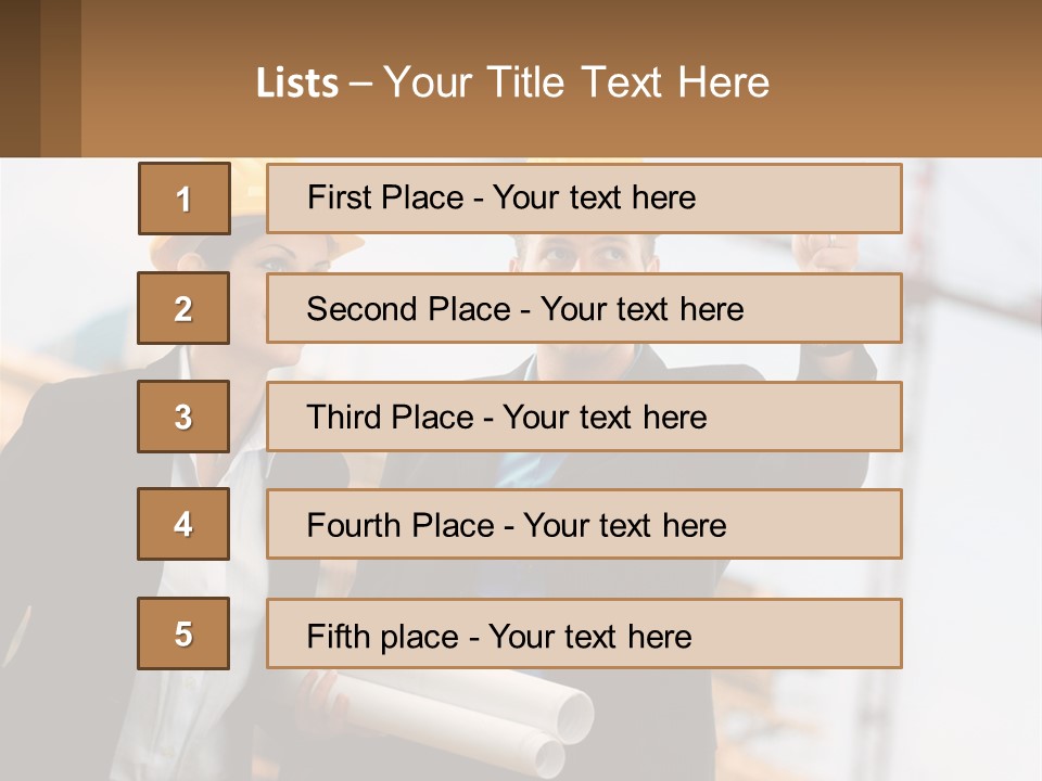 A Man And A Woman In Hardhats Giving A Thumbs Up PowerPoint Template